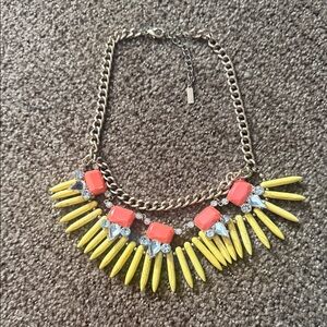 BaubleBar Gold and Coral Necklace with Yellow Accents